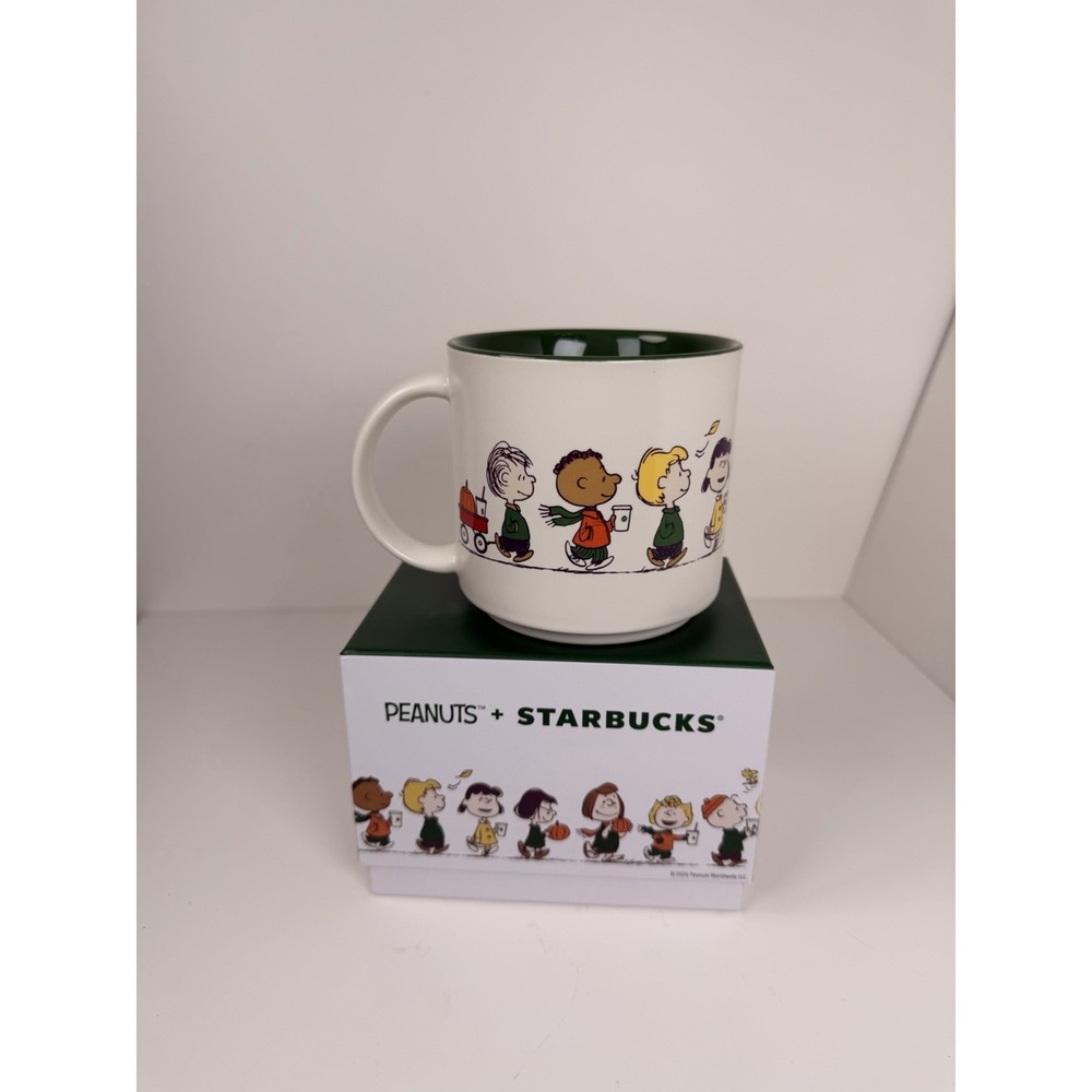 Starbucks Peanuts Snoopy 14oz Ceramic Mug New In Box Limited Edition